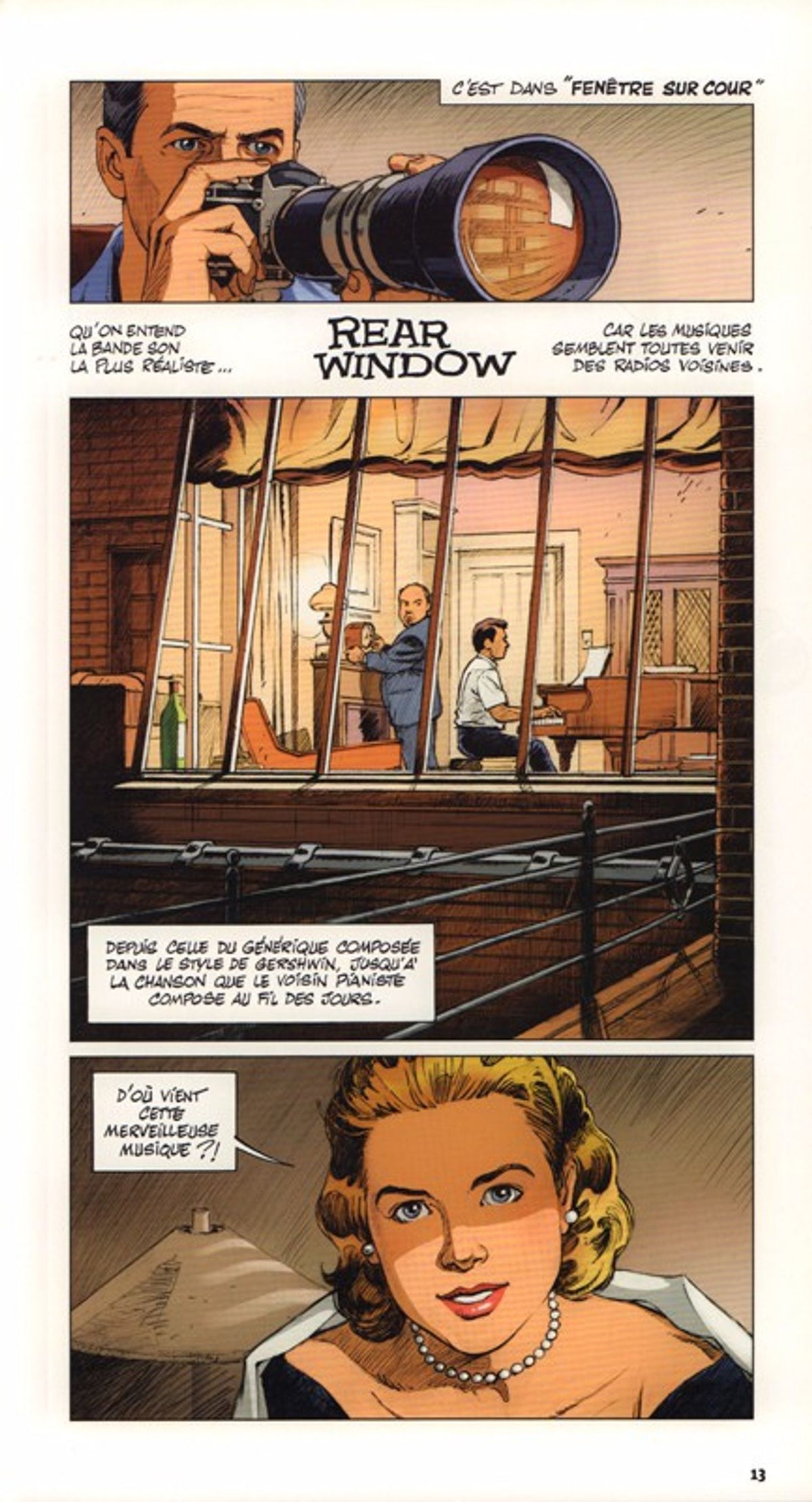 Alfred Hitchcock – page de la bande dessinée illustrée par Stef