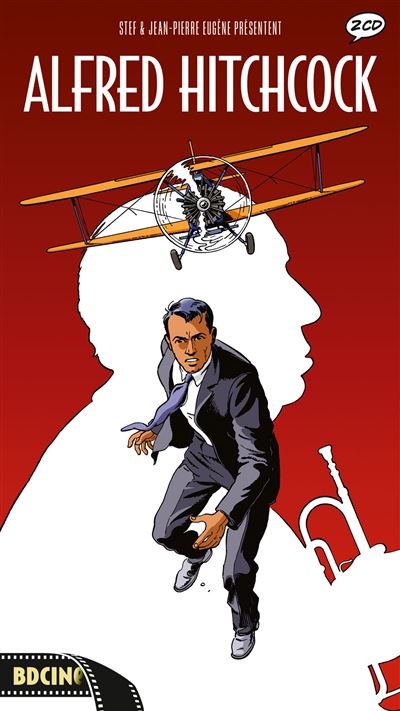 Alfred Hitchcock – couverture de l’album BD Ciné, illustrée par Stef