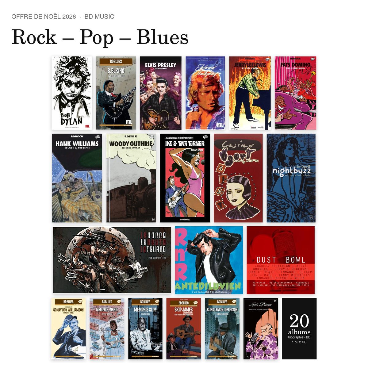 Offre de Noël 2026 – 20 albums Rock – Pop – Blues