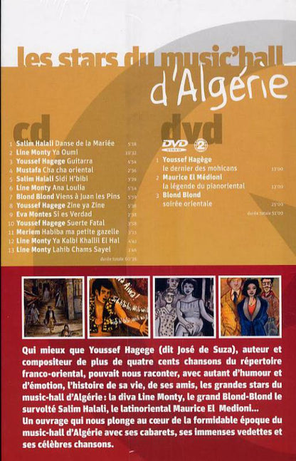 Les Stars du Music'Hall d'Algérie – dos de la pochette avec la liste des titres des CD
