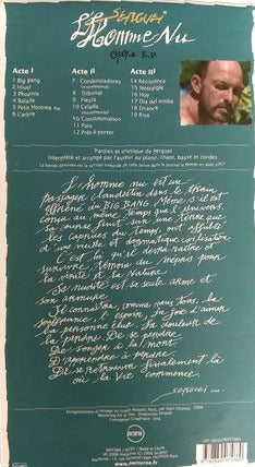 L'Homme Nu – dos de la pochette avec la liste des titres des CD