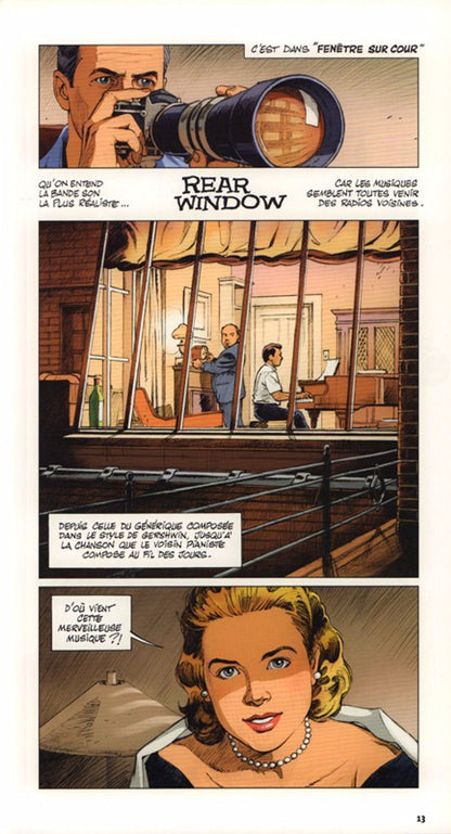 Alfred Hitchcock – page de la bande dessinée illustrée par Stef