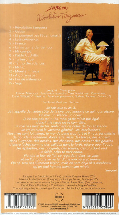 Revolution Tangueira – dos de la pochette avec la liste des titres des CD