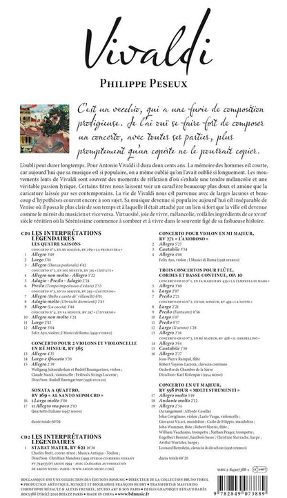 Vivaldi – dos de la pochette avec la liste des titres des CD