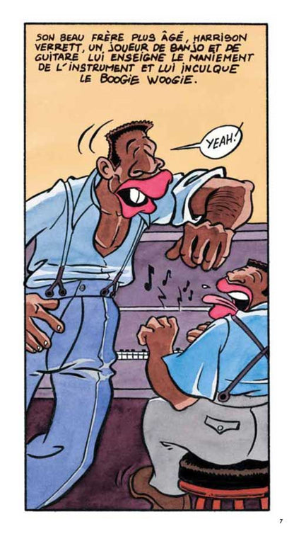 Fats Domino – page de la bande dessinée illustrée par Marc Charbonnel