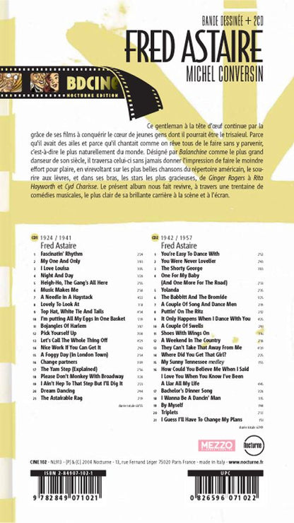 Fred Astaire – dos de la pochette avec la liste des titres des CD