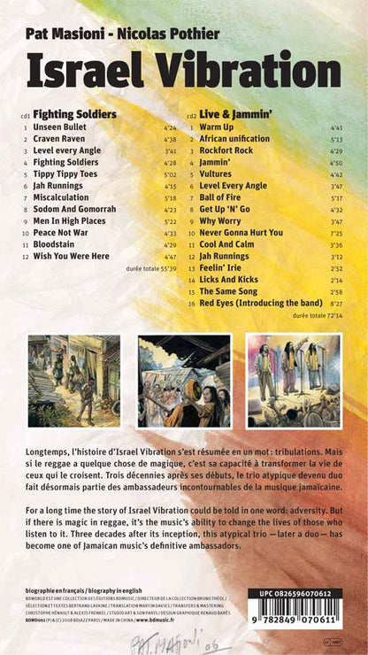 Israel Vibration – dos de la pochette avec la liste des titres des CD