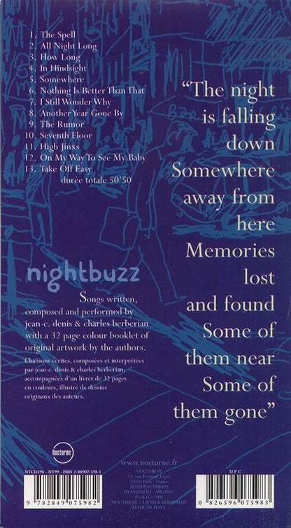 Nightbuzz – dos de la pochette avec la liste des titres des CD