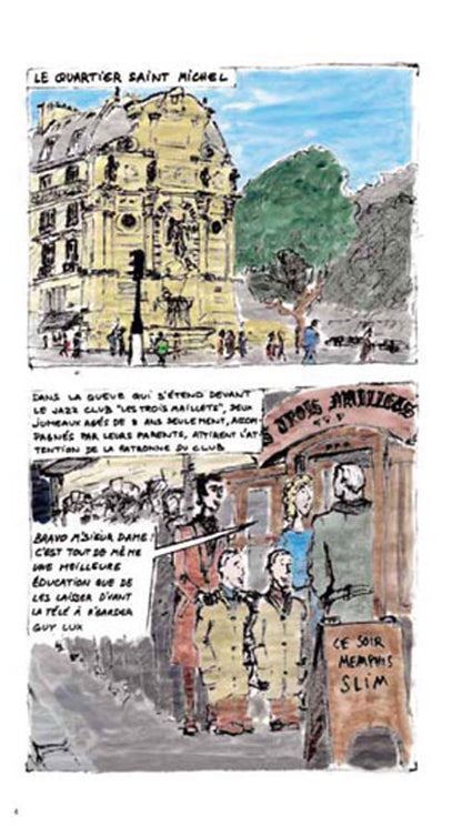 Louis & François Moutin – page de la bande dessinée illustrée par François Moutin