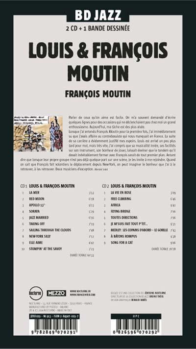 Louis & François Moutin – dos de la pochette avec la liste des titres des CD