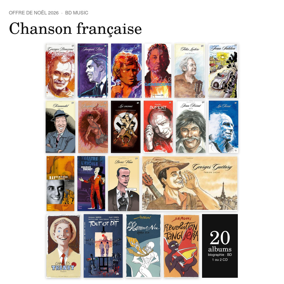 Offre de Noël 2026 – 20 albums Chanson française